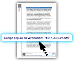 Exemple de localització del codi segur de verificació en un document signat